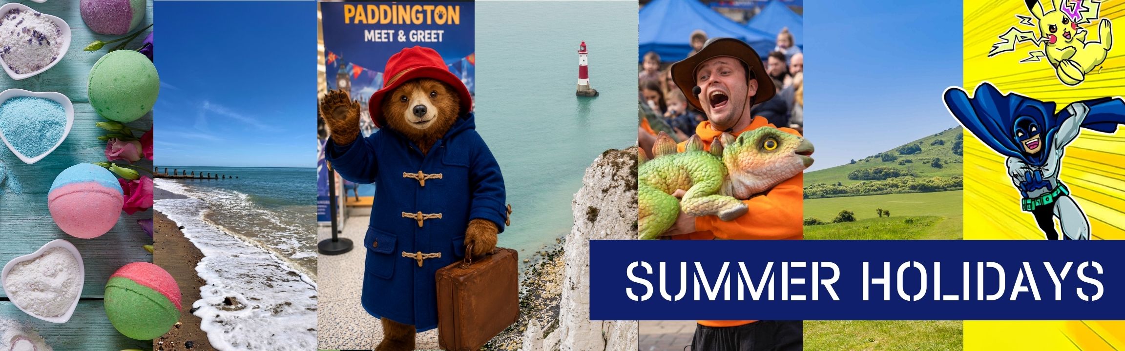 Summer at The Beacon — family entertainment throughout the school holidays, including Lush activities, a Paddington Bear meet and greet, Dino Discover Days and more